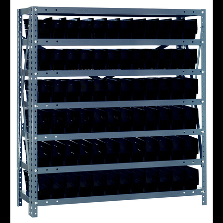 QUANTUM STORAGE SYSTEMS Steel Shelving with plastic bins 1239-100BK